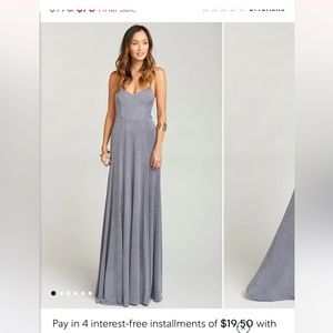 NWT SMYMM Godshaw Goddess gown in dancing Queen shine smoke